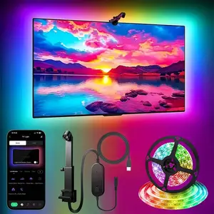 Smart TV Backlight LED Sync Lights for 55-65 Inch TVs, USB Powered Music Sync with Multiple Scene Modes, Ideal for Gaming and Display