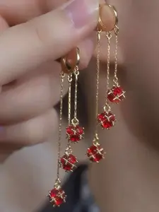 Elegant Zircon Ball Fringe Earrings for Women, 2026 New Arrival, Unique Design, Slimming Effect, Fashionable Ear Jewelry