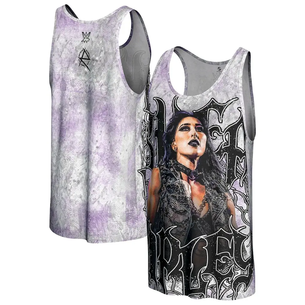 WWE Rhea Ripley "The Nightmare" 3D Tank Top Purple Lavender Gothic Dark Angel All Over Print Unisex Streetwear Casual Sport Fan Gift Men Women