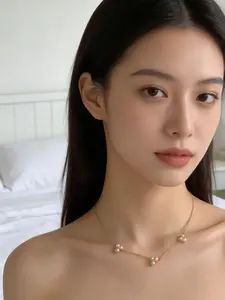 Handmade High-Quality Pearl Necklace, Wedding Evening Party Jewelry, Natural Copper Chain, All Seasons Accessory