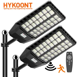 Hykoont TW032 Solar Street Light–550000Lighting Motion Sensor,Remote Control, IP66 Waterproof, Ideal for Outdoor Yard, Driveway, Road, Parking Lot BlackFriday