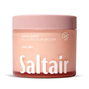 Saltair Multi-Lipid Body Butter – Hydrating 24-Hour Moisture – Body Cream for Soft Skin & Barrier Support – Ceramides, Coconut Oil & Shea Butter for Dry Skin Care – Coral Coast, 10oz