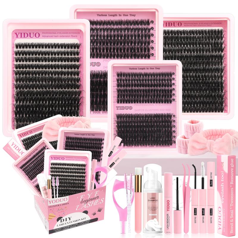 Mixed Length Individual False Eyelashes Kit, DIY Eyelash Extensions, Natural-Looking Eyelash Extensions with Accessories, Self-Grafting Curling Lashes for Women, Makeup Products #TOP PICKS