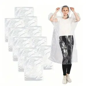 1/10pcs Disposable Waterproof Rain Ponchos, Thickened Rainproof Portable Lightweight Rain Coat Raincoats for Travel, Outdoor Activities, Rainy Day and Rainy Season, Essential Travel Gear and Bathroom Accessories