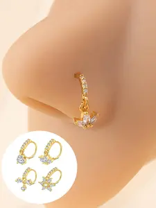 Cute Dangle Nose Rings Hoop for Women, Stainless Steel Nose Piercing Jewelry, CZ Cartilage Earring Helix Piercing , 20gauge 18gauge 10mm Nose Rings, Body Piercing Jewelry, Nose Rings Set