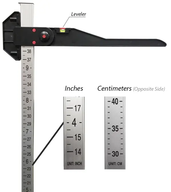 212 MAIN Ultra Durable Aluminum Horse Measurement Ruler, Retractable & Foldable Equestrian Tool for Mini Horses, Measures 2.5 - 8.25 Hands, 14 - 39 In, Foldable Bar, Hands/Inches/Cm, Horse Sizing