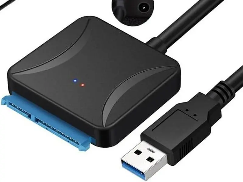 SATA to USB 3.0 Adapter - 2.5/3.5 Inch Hard Drive Converter with 12V 2A Power Supply, External HDD SSD Docking Station Cable (01)
