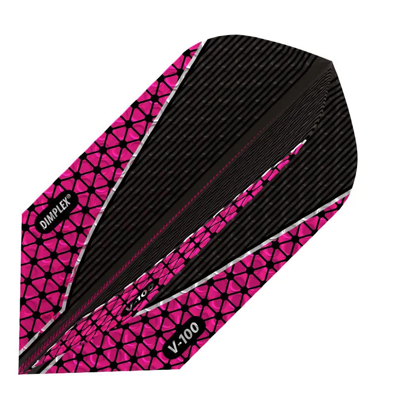 Viper Dimplex V-100 Series Slim Dart Flights, Metallic Pink, 100 Micron Construction, Metallic Finish, High Tensile Strength, Unprecedented Control, Yes, No, Control Boost, Hex Net Frame