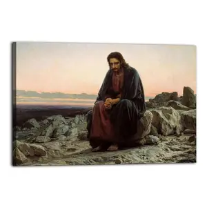 Christ in The Wilderness Artistic Wall Decor, Waterproof Canvas Poster, Cute And Vibrant Poster for Bathroom, Living Room, Bedroom, Dorm, A Perfect Gift Idea for New Year Home Decor