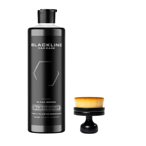 BLACKLINE Blackout Bundle – Trim & Tire Dressing with Applicator Brush for Deep Black Shine & Long-Lasting Protection