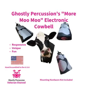 Ghostly Percussion's "More Moo Moo" Electronic Cowbell 4" Electronic Cowbell with Built-In Trigger, Durable Construction