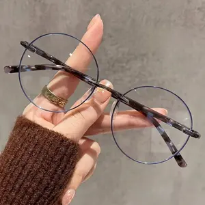 Vintage Metal Round Frame Reading Glasses, Lightweight Fine Frame, Blue Light Blocking Lenses, Daily/commute/office Use