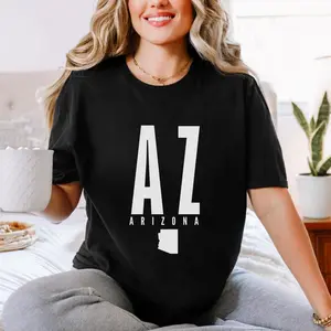 Arizona AZ T-Shirt, Arizona State Shirt, Minimalist AZ Graphic Tee, Desert State Travel Souvenir, Southwest Gift, Gildan 5000 Tee