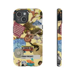 Curious George & Jack Johnson Collage Phone Case – Retro Music Art Phone Cover, Childhood Cover, Cartoon Phonecover, Gift for Kids, Protective