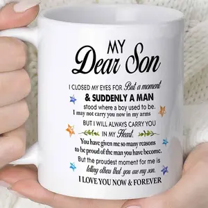 2026  1pc of a Unique Mug for Your Son, Perfect for Coffee Or Juice, 11 Ounces, 360 Milliliters, a Fun Gift to Celebrate a Proud Moment