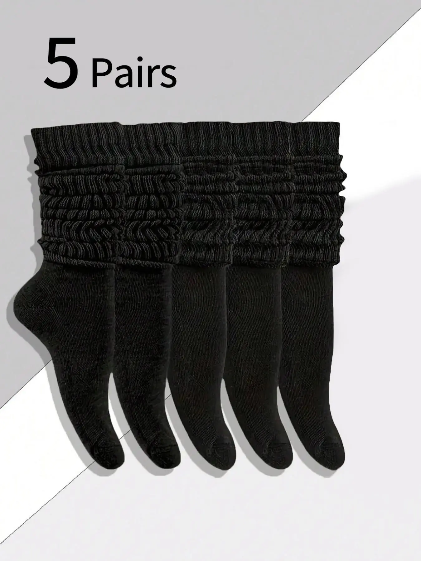 5 Pairs Women's Bubble Knit Socks, Long Cuff Crew Socks, Comfortable Stretchy Soft Socks, Spring Fall Daily Wear