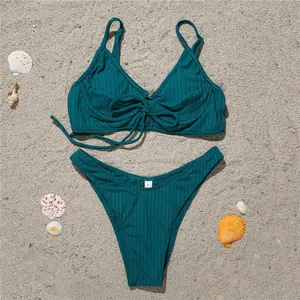 New Underwire Push Up Sexy Bikini Swimwear Stylish Padded Lift Women Two Piece Bathing Suit Sexy Underwire Gathering Bikini Beach Wear Fashion Push Up Support Bikini Swimming Costume Slim Figure Enhancing Underwire Bikini Swimwear