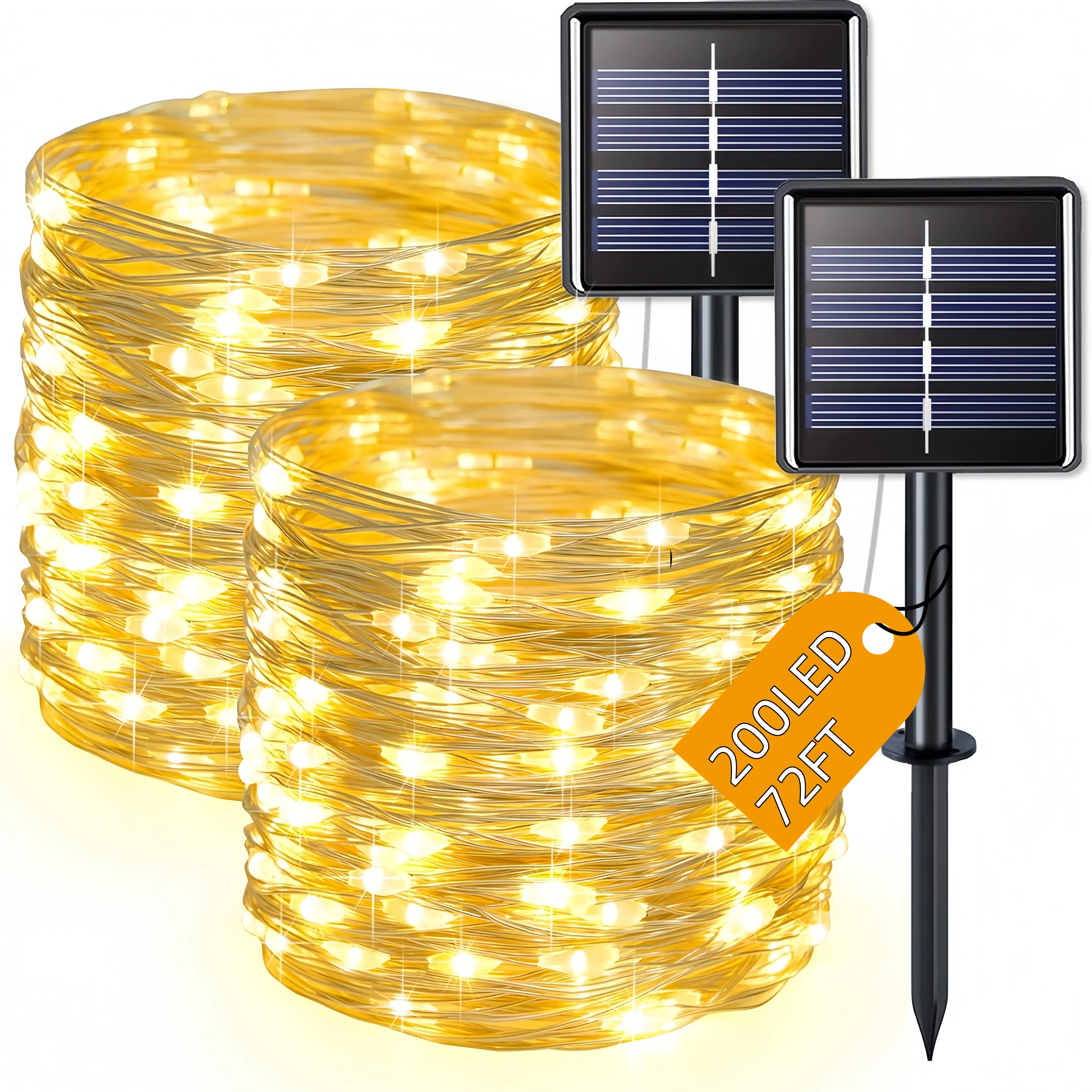 Copper Wire Lights Warm Light 200 Bulbs 2-Pack