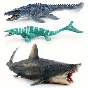 Realistic, Detailed Ancient Ocean Dinosaur Collectible Models, Mosasaurus, Megalodon, King Neptune Model Toy Display Piece, Educational Jurassic Park Toys for Dinosaur Lovers, Prehistoric Marine Life