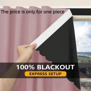1PC Self-Adhesive 100% Blackout Curtain, No Drill Required, Ideal for Windows & Doors, Blackout Window Cover, Bedroom Privacy Solution