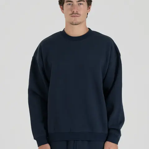 350 GSM 'Dark Navy' Fleece Crewneck