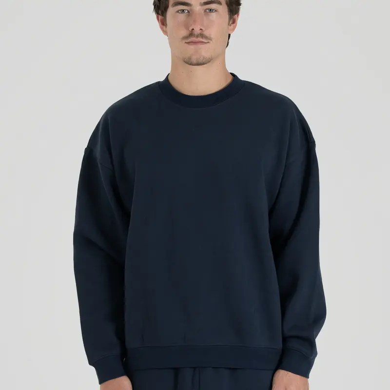 350 GSM 'Dark Navy' Fleece Crewneck