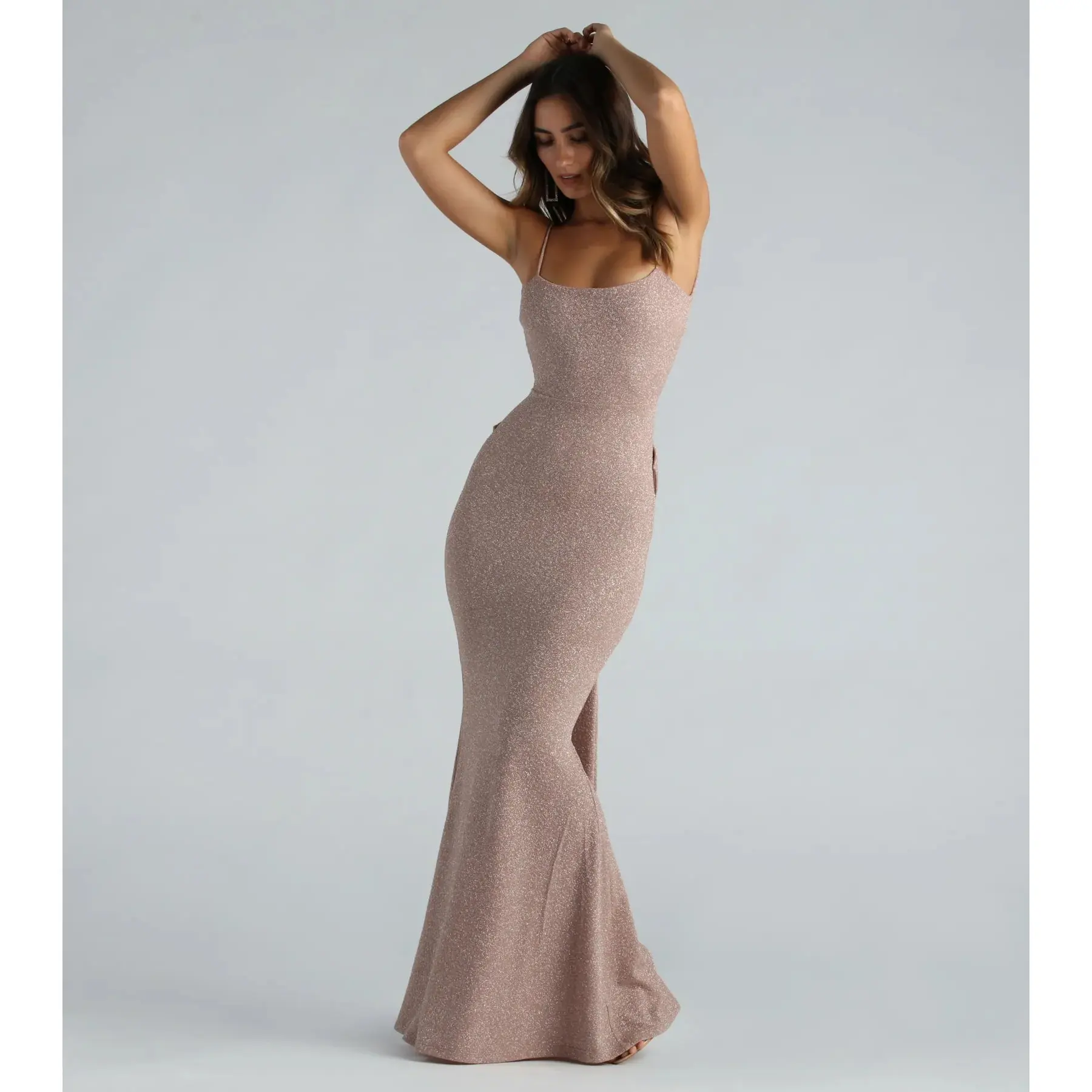 Gwendolyn Glitter Knit Bow-Back Mermaid Dress - TikTok Shop