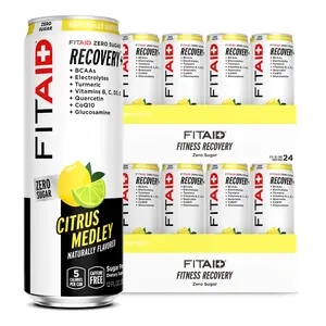 FITAID Zero Sugar Clean Sport Workout Recovery Drink, Keto-Friendly, No Sugar, BCAAs, Glucosamine, 5 Calories, Naturally Sweetened Beverage