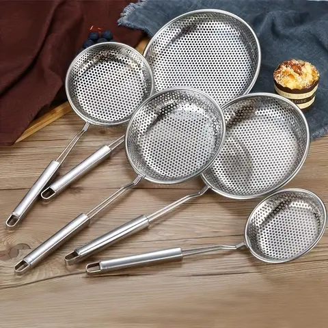 Stainless Steel Skimmer Spoon, 1 Count Durable Corrosion-resistant Colander, Essential Kitchen Gadget for Cooking & Serving