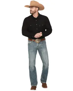 Rock & Roll Denim Men's And  Dark Wash Bootcut Jeans - Bm1pd08581