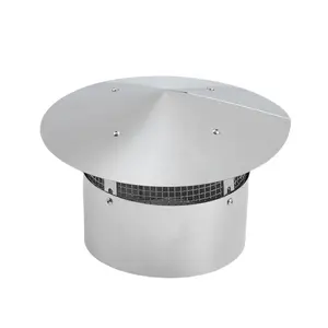 GARVEE 8 Inch Round Chimney Cap, Cone Top Chimney Cap with Screen, Stainless Steel Fireplace Exhaust Cap, Outside Roof Rain Cap, Exterior Stove Pipe Cap, Easy Installation, Silver