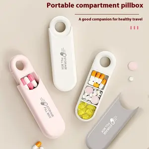 Portable Dustproof Mini U-Disk Shaped Travel Pill Organizer with Morning Midday Night Compartments in Multiple Colors expandable kitchen sink faucet organizer