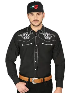 El General Embroidery Western Shirt Black/White 126682