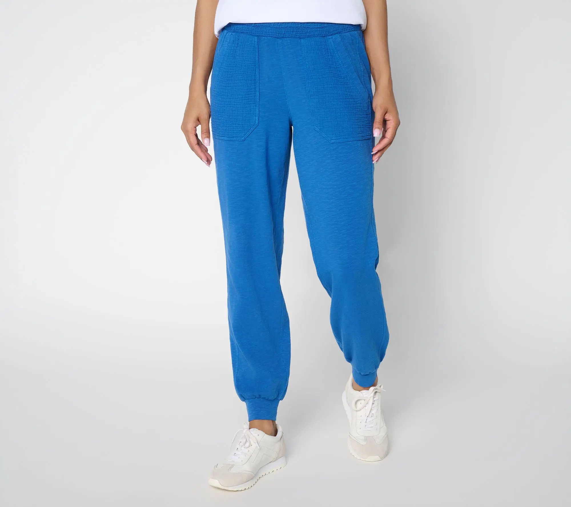AnyBody Tall Washed Cotton Slub Jersey and Gauze Jogger