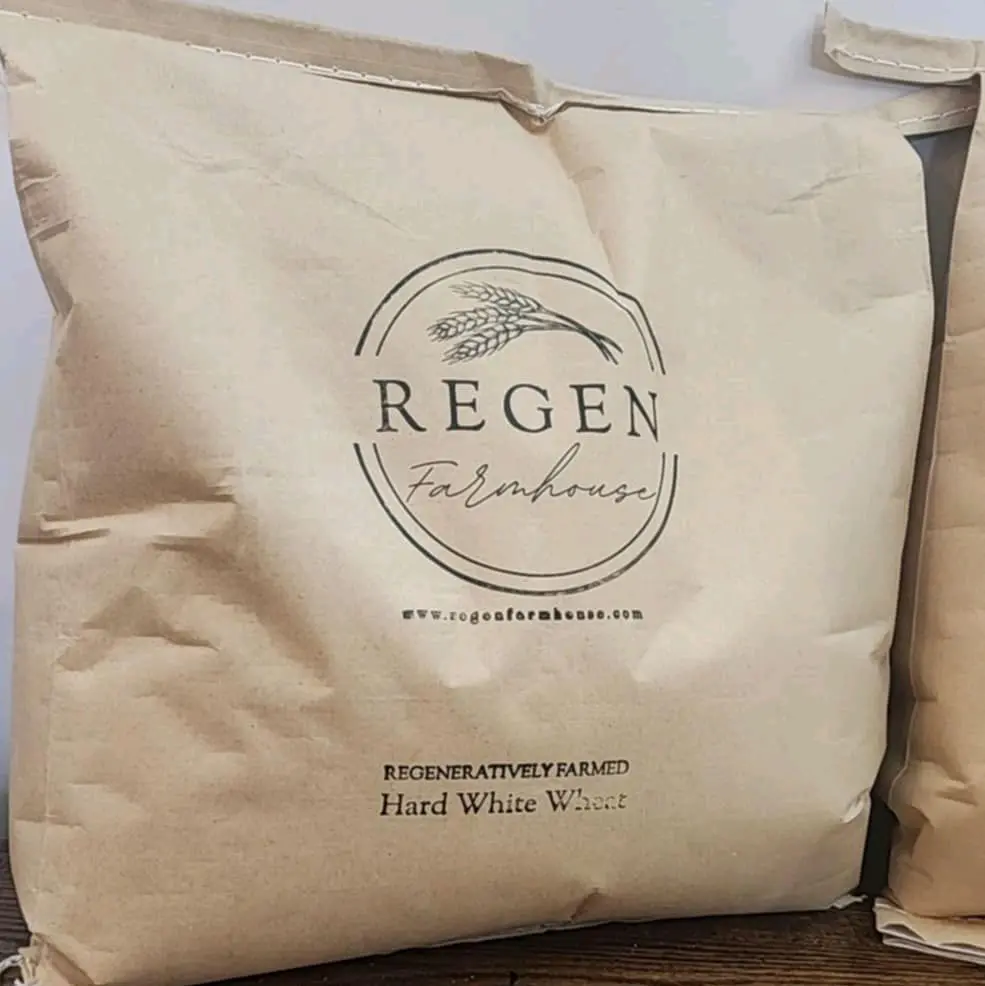Hard White Bread Flour - Fresh Milled, 25lbs, Regenerative Soil Tested, Chemical Free, Baking Flour