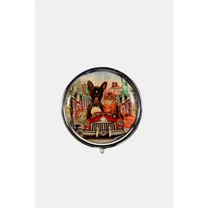 Nicole Lee USA Print Metallic Circular Large Pill Case