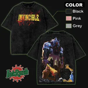 [COLLECTION] 4 DESIGN BATTLE BEAST invincible SS4 washed tshirt, Comics T-Shirt, TV Show Comics Washed T-shirt Cotton, Unisex Shirt Streetwear graphic tshirt Top lover graphic tee