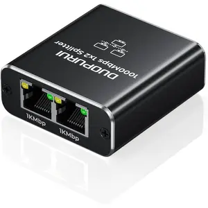 Ethernet Splitter 1 to 2,1000Mbps High Speed Network Splitter,LAN Splitter 2 Port with USB Power ,for  5/5e/6/7/8  [2 Devices Simultaneous Networking] (Ethernet Splitter 1 to 2)