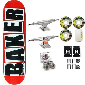 Baker Skateboard Red/Black OG Shape 8.75" Independent Satori Premium Kit