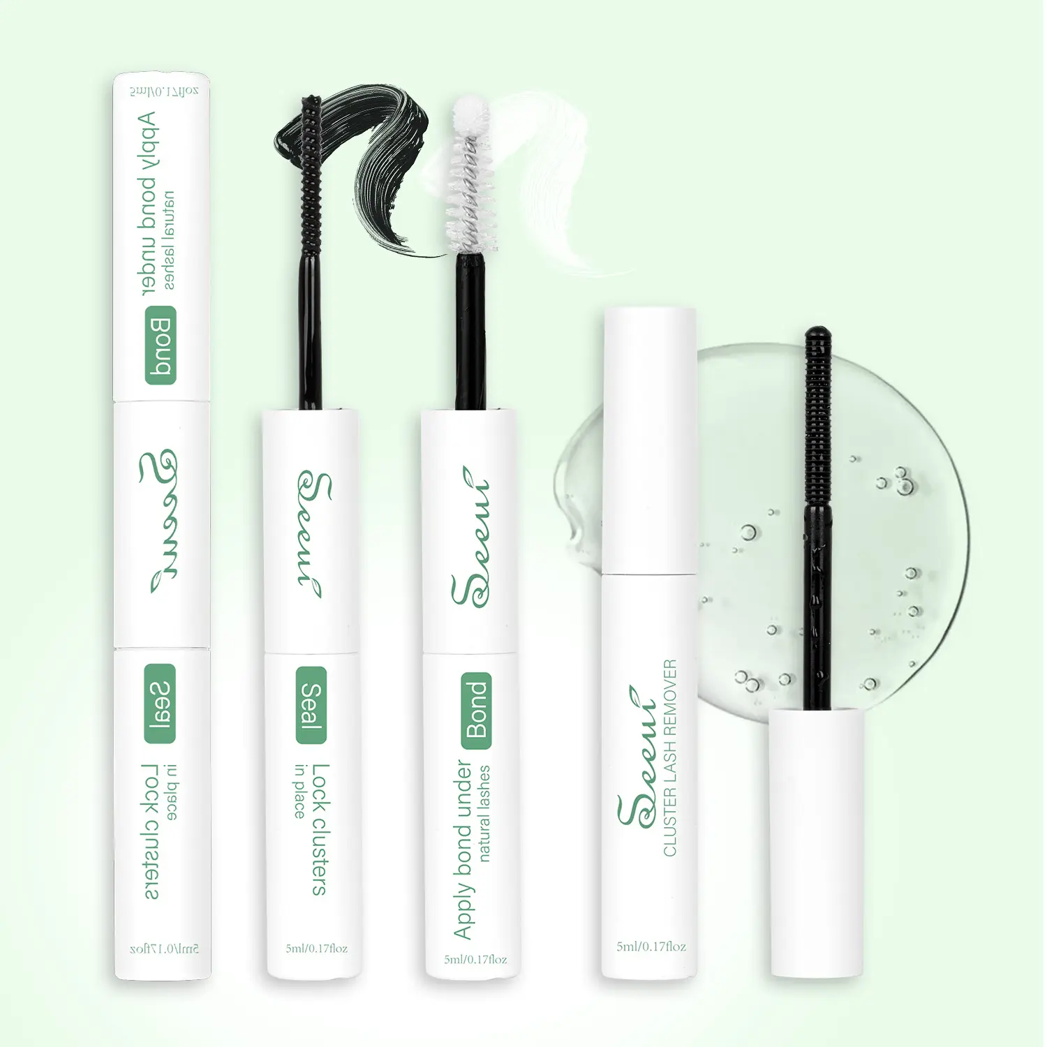 Lash Tool Set，Includes Lash Bond and Sealer,Remover， Professional Makeup Products, Strong Hold, Waterproof, 48-Hour Lash Cluster for DIY Extensions, Eyelash Glue Extension, Lashes Adhesive, Diy Lash Tools