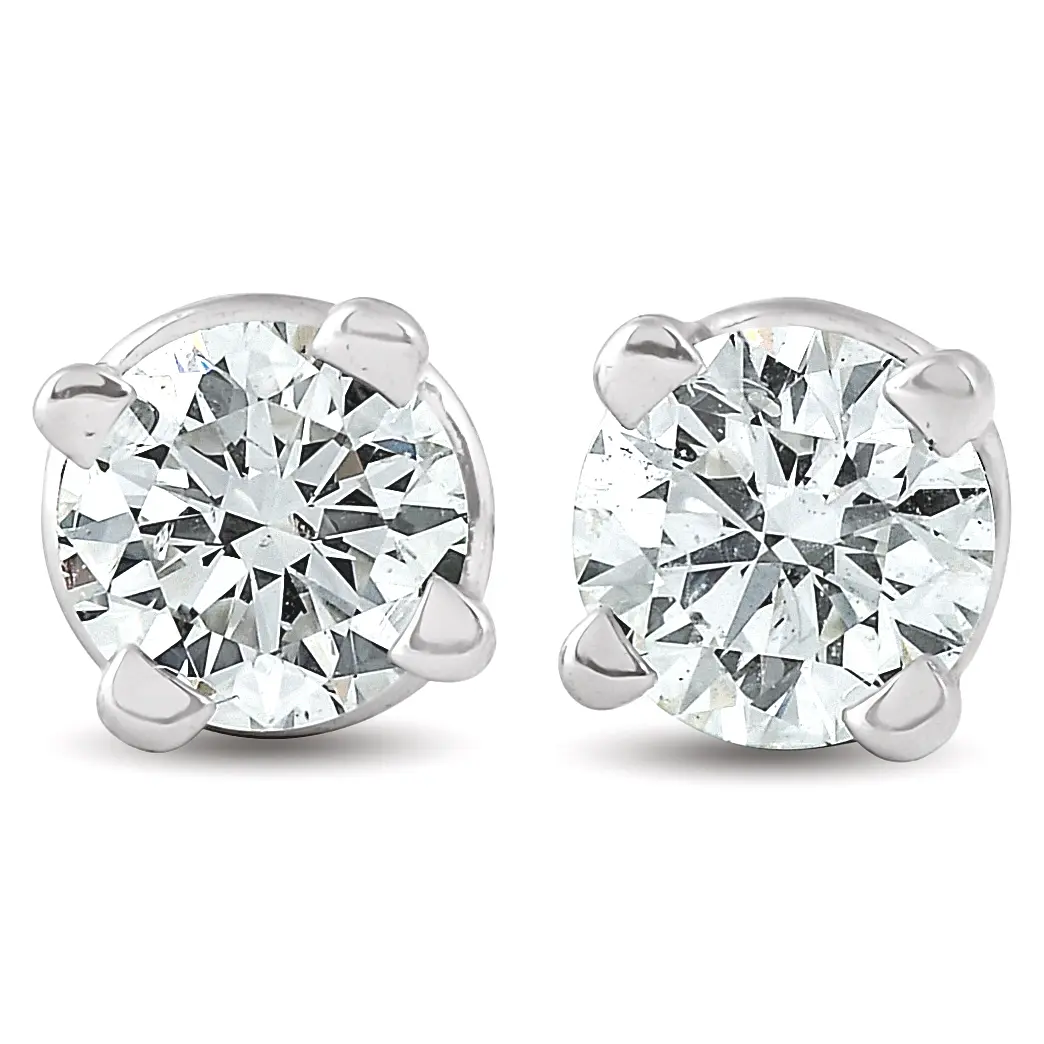 1/4 Ct TW Diamond Studs 14k White Gold Lab Grown