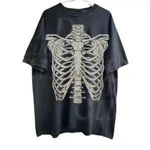 Skeleton Rib Vintage Graphic T-Shirt, Rib Cage Shirt, Retro Skeleton Tee, 90s Skull Shirt, Spooky Shirt, Y2k Skull Tee, 2000s Tee, Unisex T-Shirt, Gift For Men Women Menswear Top Streetwear