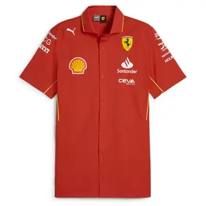 PUMA Mens Scuderia Ferrari Team Short Sleeve Shirt Casual Casual - Red