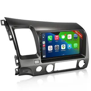 IYING Car Stereo Radio for Honda Civic 2006-2011 with Wireless Carplay & Android Auto,9 Inch 1080P Touch Screen for Civic Radio with Airbag Indicator Bluetooth GPS Navi Mirror Link SWC