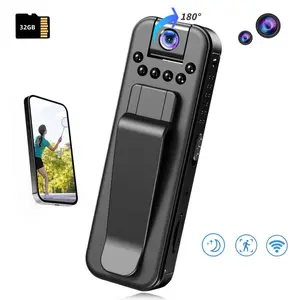 Mini Body Camera, Wearable Body Worn Cam with Audio and Video Recording, Hands Free Sports Camera with Back Clip for Traveling, Vlogging, Cycling