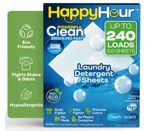 Happy Hour Laundry Detergent Sheets Eco Friendly 240 Loads