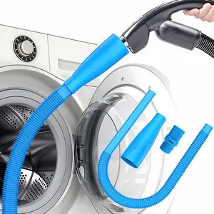 LMMAKE Dryer Vent Cleaner Kit with 31.5 Inch Blue Vacuum Hose & Universal Connector for Easy Lint Removal Compatible with Most Vacuum Cleaners