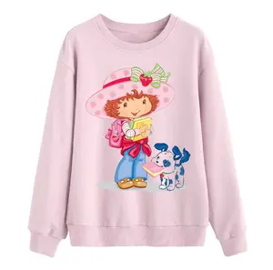 Strawberry Shortcake Holding a Book with a Cute Dog by Her Side Shirt, Adorable Girly Cartoon Sweatshirt, strawberry shortcake merch