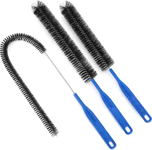 3PCS Drain Brush Set with Refrigerator Coil Cleaning Brush, Multi-Use Drain Cleaning Brush Kit for Kitchen Sink, Bathroom Drains, Dryer Vent & Pipe Clog Removal