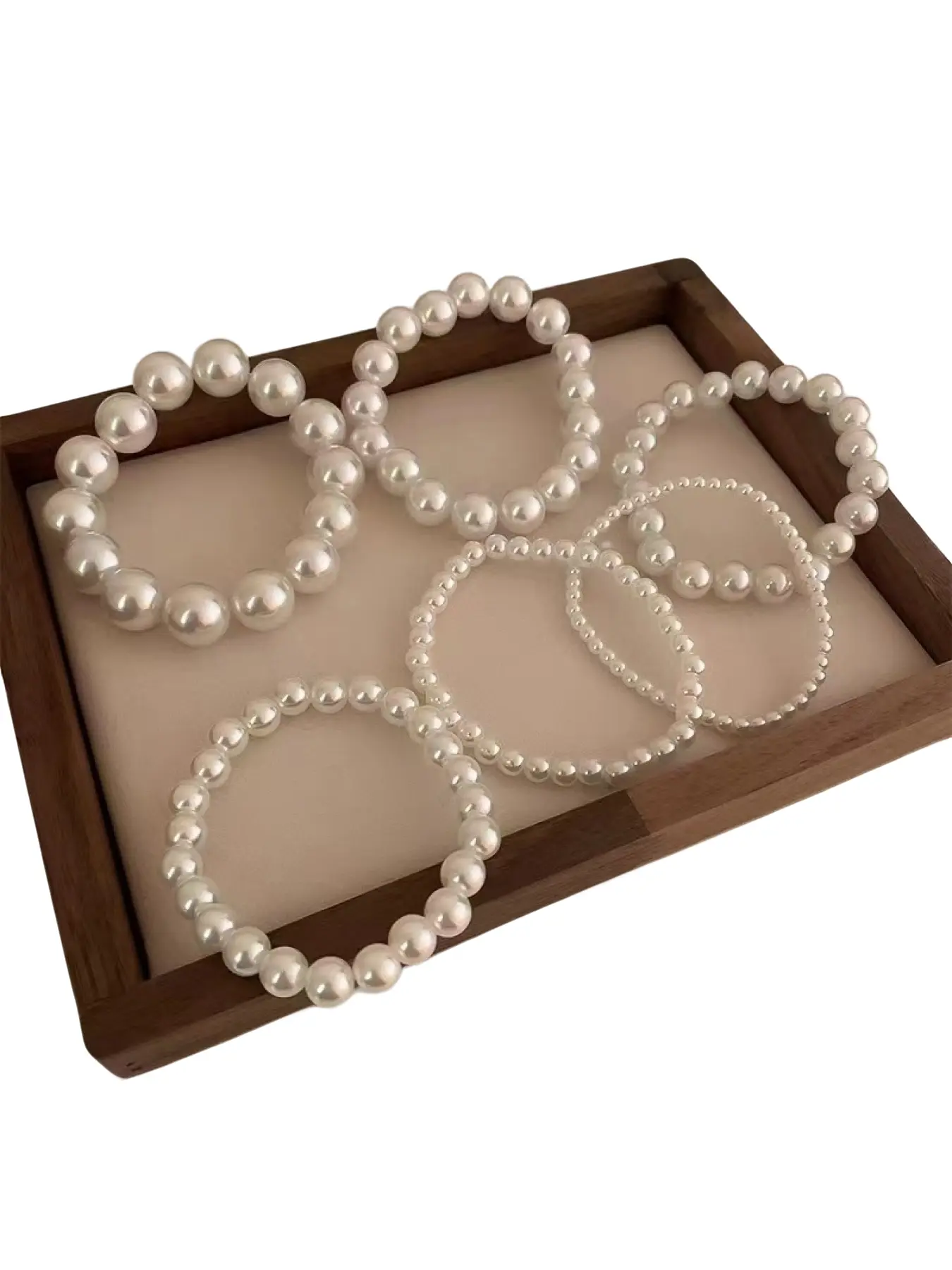 2026 New French Stackable Swarovski Pearl Bracelet High Luster Handmade Elastic Beaded Niche Jewelry